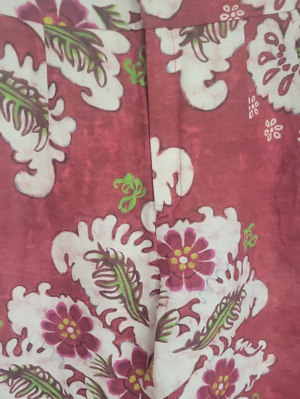 Zara Linen Blend Printed Pants Wide Leg Size S